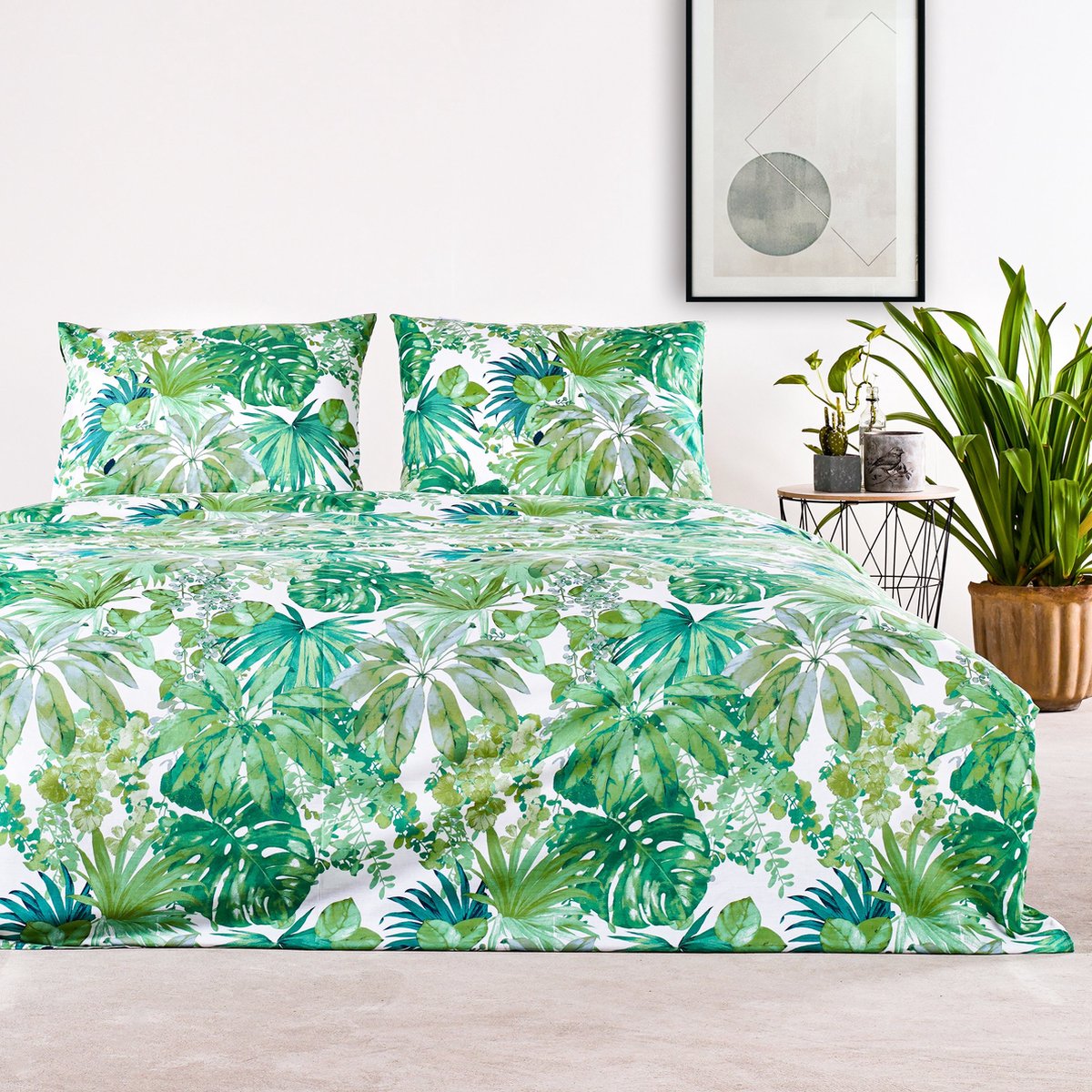 Charm & Co Botanical - Dekbedovertrek - Lits-jumeaux - 240 x 200/220 - Groen