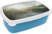 Broodtrommel Blauw - Lunchbox - Brooddoos - Strand - Duin - Zon - 18x12x6 cm - Kinderen - Jongen