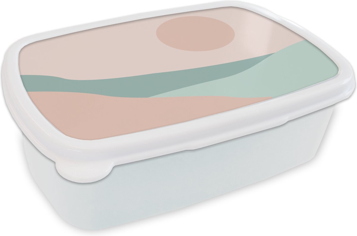 Broodtrommel Wit - Lunchbox - Brooddoos - Zomer - Strand - Zee - Zon - 18x12x6 cm - Volwassenen