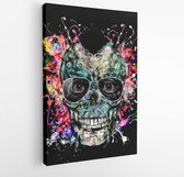 Canvas schilderij - Abstract futuristic background with skull -  1252561468 - 50*40 Vertical