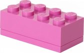 mini-opbergsteen 8 noppen 4,6 x 9,2 cm polypropeen roze