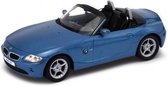 Modelauto BMW Z4 convertible/roadster blauw 18 x 8 x 5 cm - Schaal 1:24 - Speelgoedauto - Miniatuurauto
