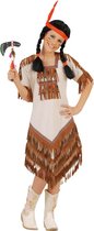Widmann - Indiaan Kostuum - Indaans Meisje Hiawatah Kostuum - bruin,wit / beige - Maat 158 - Carnavalskleding - Verkleedkleding