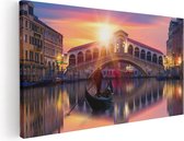 Artaza Canvas Schilderij Gondel bij de Rialtobrug in Venetië, Italië - 60x30 - Foto Op Canvas - Canvas Print