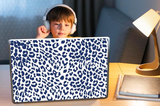 Sticker ordinateur portable - 17,3 pouces - Imprimé Panthère - Blauw - Taches