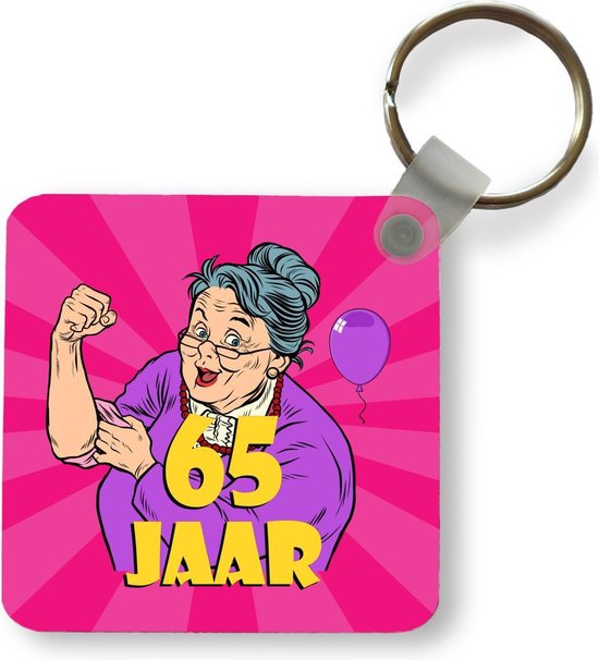 Sleutelhanger Uitdeelcadeautjes Vrouw Jubileum cadeau 65 Jaar Plastic bol