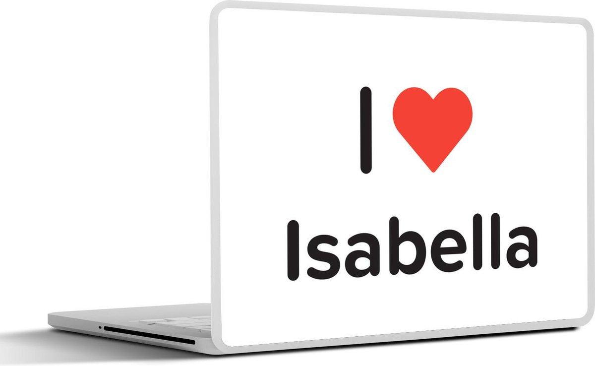 Laptop sticker - 11.6 inch - I love - Isabella - Meisje - 30x21cm - Laptopstickers - Laptop skin - Cover