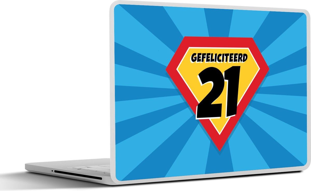 Laptop sticker - 14 inch - 21 jaar - Verjaardag - Cape - 32x5x23x5cm - Laptopstickers - Laptop skin - Cover