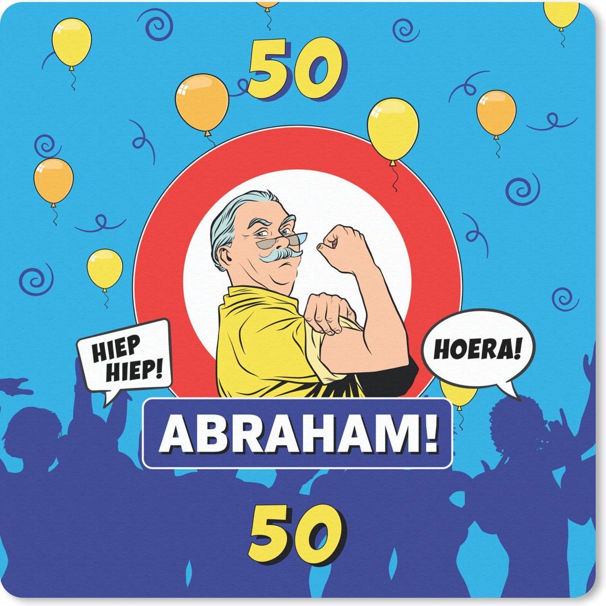 Muismat 30x30 cm - Mousepad Jubileum - 50 Jaar Abraham - Feest - Muismatten