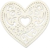lasergesneden hart wit 7,5 cm 18 stuks