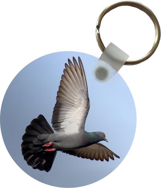 Porte-clés - Duif - Air - Blauw - Plastique - Rond