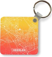 Sleutelhanger - Uitdeelcadeautjes - Stadskaart - Heerlen - Geel - Plastic