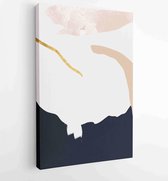 Canvas schilderij - Luxury Gold Mountain wall art vector set. Earth tones landscapes backgrounds set with moon and sun.  4-    – 1871795815 - 50*40 Vertical