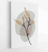 Canvas schilderij - Botanical and gold abstract wall arts vector collection. 1 -    – 1876883188 - 50*40 Vertical