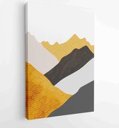 Canvas schilderij - Mountain and gold landscape wall arts vector 2 -    – 1894138453 - 115*75 Vertical