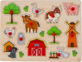 vormenpuzzel boerderij junior 22 x 30 cm hout 13-delig