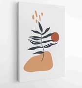 Canvas schilderij - Foliage line art drawing with abstract shape. Abstract Plant Art design for print, cover, wallpaper, Minimal and natural wall art. 2 -    – 1820081966 - 115*75