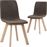 Medina Eetkamerstoelen 2 st stof bruin