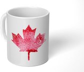 Mok - Koffiemok - De nationale vlag van Canada gemaakt van duimafdrukken - Mokken - 350 ML - Beker - Koffiemokken - Theemok