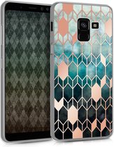 kwmobile telefoonhoesje voor Samsung Galaxy A8 (2018) - Hoesje voor smartphone in blauw / roségoud - Glory design