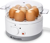 Bol.com Navaris eierkoker voor 1-7 eieren - Instelbare hardheid - Inclusief maatbeker met eierprikker - Met timer en buzzer - Al... aanbieding