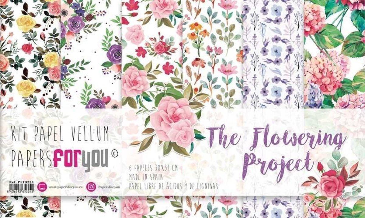 The Flowering Project 12x12 Inch Vellum Pack (6pcs) (PFY-3224)
