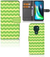 Telefoonhoesje Motorola Moto G9 Play | E7 Plus Book Case Waves Green