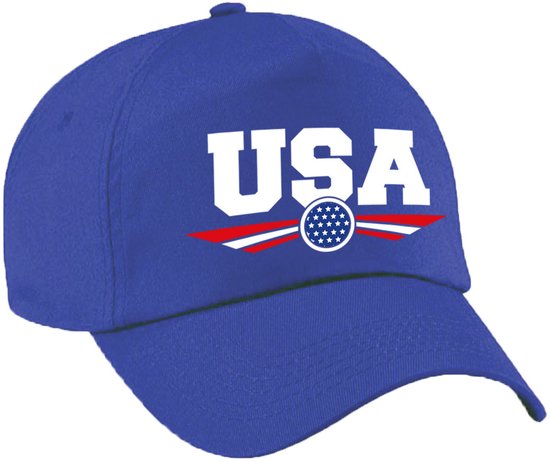 Amerika / USA landen pet blauw kinderen - Amerika / USA baseball cap - EK / WK / Olympische spelen outfit