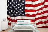 Behang - Fotobehang Close-up van de Amerikaanse vlag - Breedte 330 cm x hoogte 220 cm