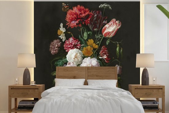 Whitney Smash zingen Behang - Fotobehang Stilleven met bloemen in een glazen vaas - Schilderij  van Jan... | bol.com