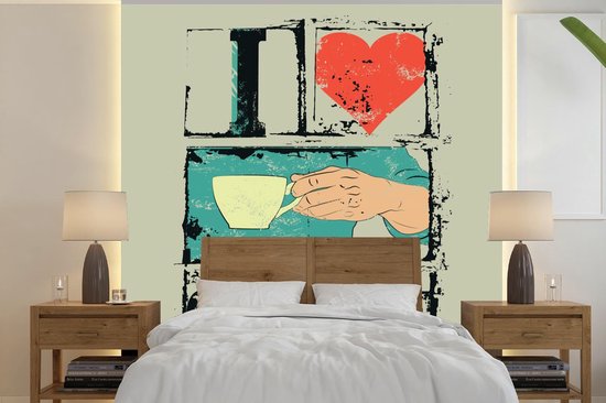 J'adore le café vintage 350x350 cm