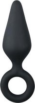 Zwarte buttplug met trekring - medium - Sextoys - Anaal Toys - Dildo - Buttpluggen