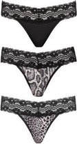 Underneath - Jane String Set Van 3 - Sexy Lingerie & Kleding - Lingerie Dames - Dames Lingerie - Strings