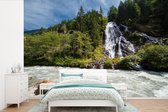 Behang - Fotobehang Waterval bij de Grossglockner in Oostenrijk - Breedte 360 cm x hoogte 240 cm