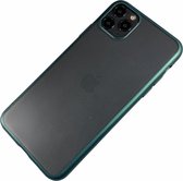 Apple iPhone 7 / 8 / SE - Silicone transparant mat hard hoesje Finn groen - Geschikt voor