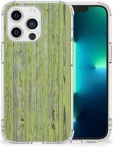 Telefoonhoesje met foto Geschikt voor iPhone 13 Pro GSM Hoesje met doorzichtige rand Green Wood