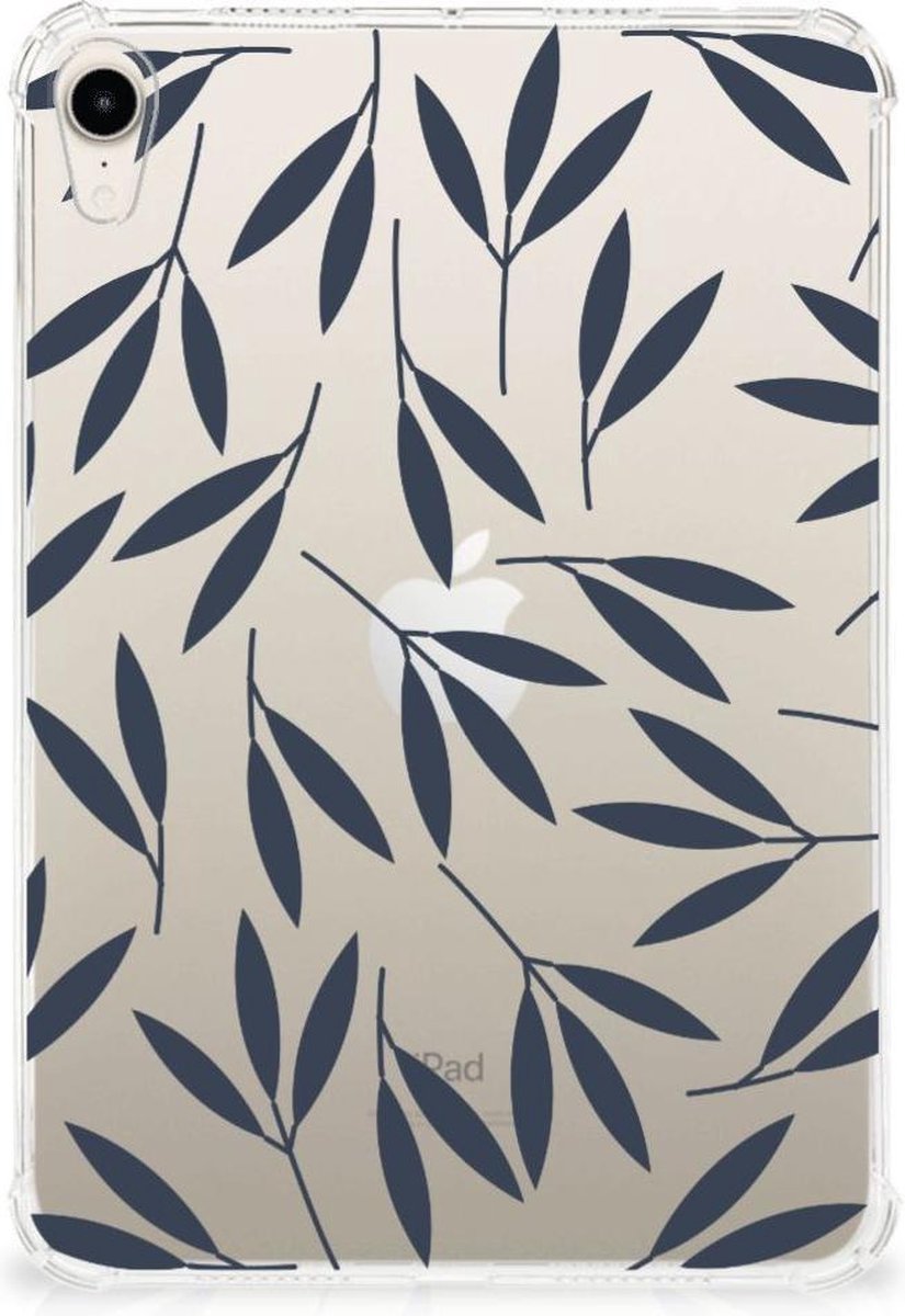 Apple iPad mini 6 (2021) Siliconen Hoesje Leaves Blue
