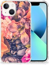 Silicone Case Geschikt voor iPhone13 Smartphone hoesje met doorzichtige rand Bloemen Boeket