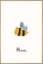 JUNIQE - Poster met kunststof lijst Hummel -13x18 /Geel & Zwart