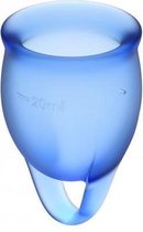 Satisfyer Feel Confident - Menstruatiecup - 2 stuks - Donkerblauw - Maat M + S