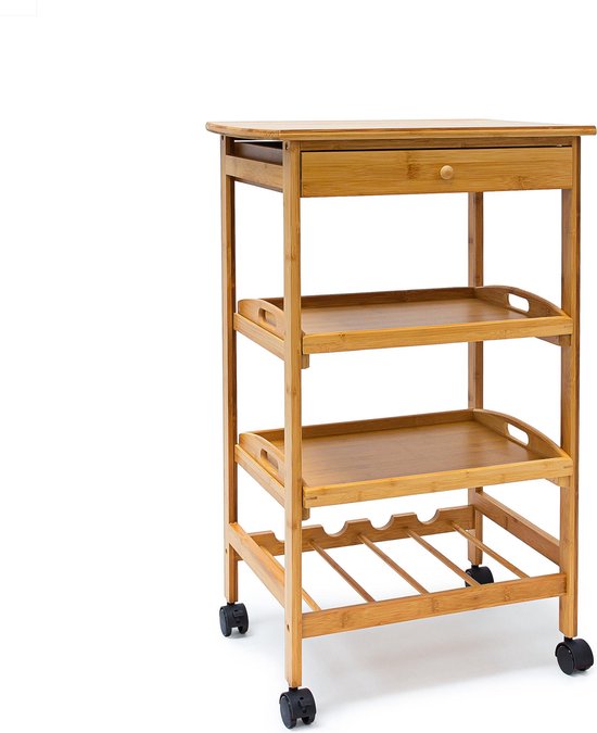 relaxdays keukentrolley JAMES L keukenwagen bamboe serveerwagen trolley relaxdays keukentrolley JAMES L keukenwagen bamboe serveerwagen trolley
