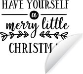 Citation de Noël Passez un joyeux petit Noël avec un fond blanc Sticker papier peint cercle mural - ⌀ 120 cm - peinture ronde - cercle papier peint - cercle mural - cercle vivant - autocollant & découpe ronde