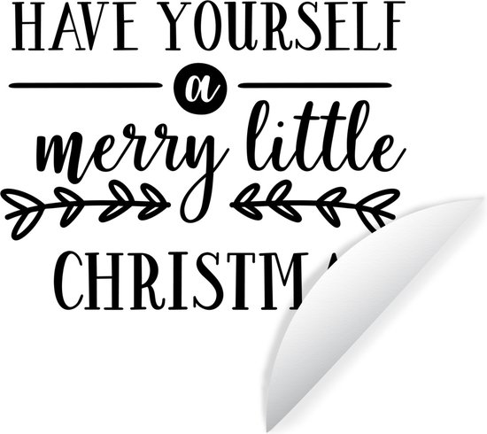 Citation de Noël Passez un joyeux petit Noël avec un fond blanc Sticker papier peint cercle mural - ⌀ 120 cm - peinture ronde - cercle papier peint - cercle mural - cercle vivant - autocollant & découpe ronde
