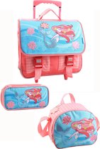 Jim Jam Bags Schooltas Zeemeermin Junior Polyester Blauw 3-delig