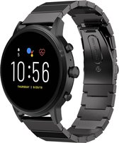Stalen Smartwatch bandje - Geschikt voor  Fossil Gen 5 metalen bandje  - zwart - Strap-it Horlogeband / Polsband / Armband
