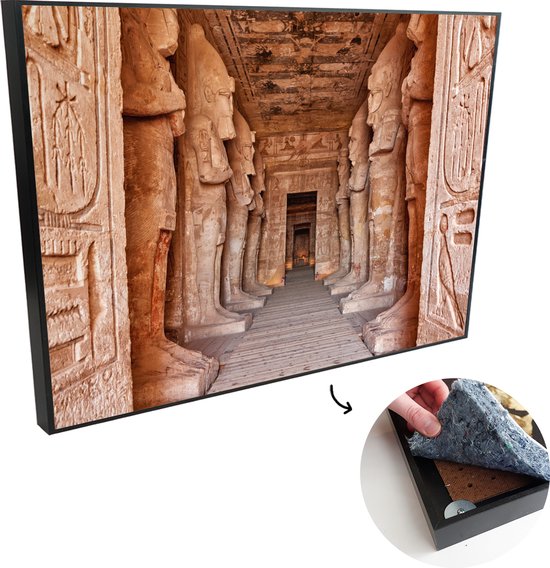 Akoestische Panelen - Geluidsisolatie - Akoestisch Wandpaneel - Wanddecoratie - Schilderij - 180x120 cm - Interieur van de Tempel van Ramses II bij Abu Simbel in Egypte - Geluidsdemper - Isolatie platen