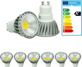 ECD Germany Set van 6W GU10 LED Spot - vervangt 30W halogeen - 220-240V - 60° stralingshoek - 386 lumen - 4000K neutraal wit - gloeilamp schijnwerper