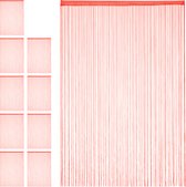 Relaxdays 10x draadgordijn - deurgordijn slierten - franjes gordijn - 145 x 245 cm - rood