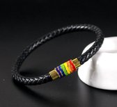 GoedeDoelen.Shop | Gevlochten leren armband Rainbow | LGBTQ | Statement Armband | Pride | Rainbow | Pride Armband | Rainbow Armband | LGBTQ Sieraad | Cadeau | Wellness-House
