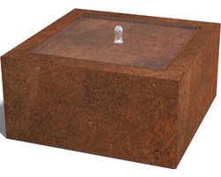 Cortenstaal watertafel - Lyra - 80x80x40cm - Roestkleur - Inclusief LED-verlichting - MySteel